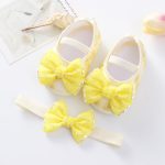 Baby Girl shoe & Headband Set Yellow (0-12 Months)