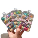 Mini 65 Pcs(Approx) Colorful Kids Hair Accessory Set – Scrunchies, Clips & Bands in Cute Box (Multicolor) - Image 2
